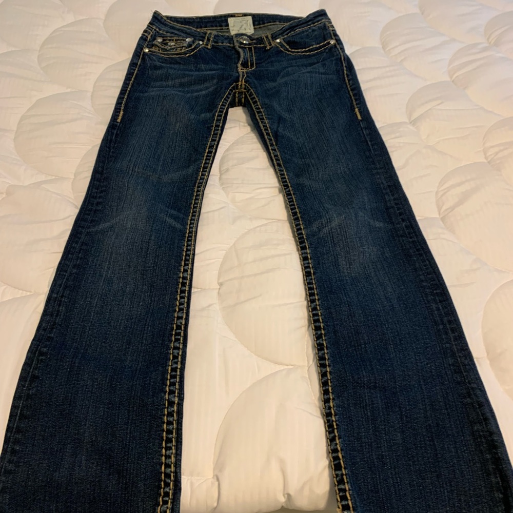 LA idol womens jeans Sz9 Pristine condition.  Bootcut & frayed bottoms. - Picture 3 of 6